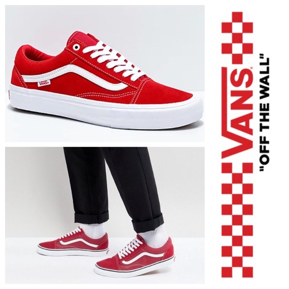 Vans Other - Vans Old Skool Sneakers Shoes Mens 9 Womens 10.5 Red White Low Top Skater